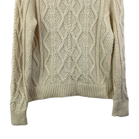 BANANA REPUBLIC Long Sleeve Sweater Cable Knit Sweater Chunky Cream Sweater K15 - Picture 6 of 8
